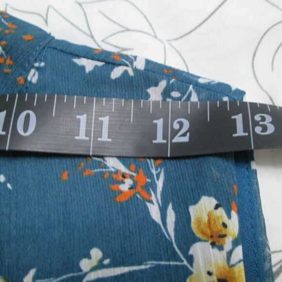 Papermoon Blouse Teal Floral Print Size XS Sleeveless V-Neck Top NWT - Picture 9 of 15